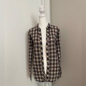 Nordstrom Button Down Flannel Shirt Checkered